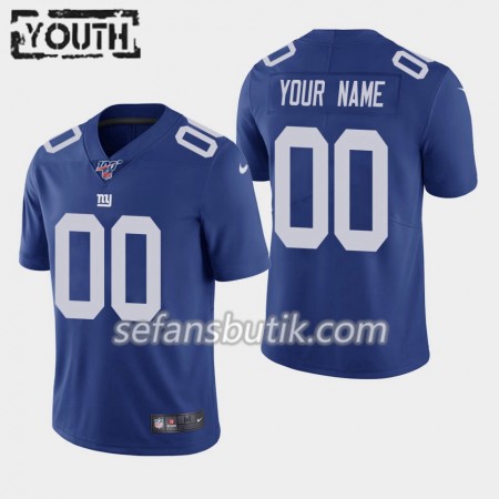 New York Giants Tröjor Custom Nike Blå 100th - Barn
